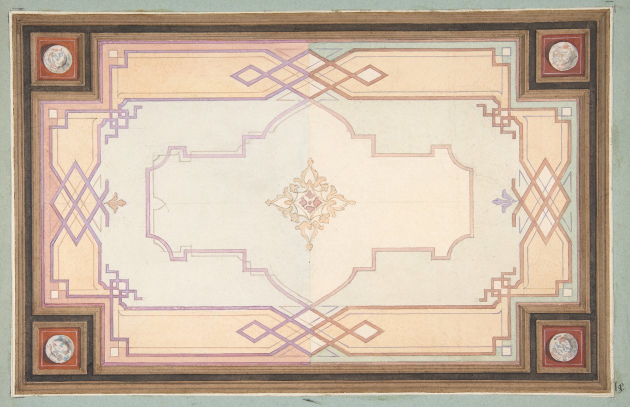 Design för tak, andra hälften av 1800-talet. Skapare: Jules-Edmond-Charles Lachaise, Eugène-Pierre Gourdet. av Jules Edmond Charles Lachaise and Eugène Pierre Gourdet