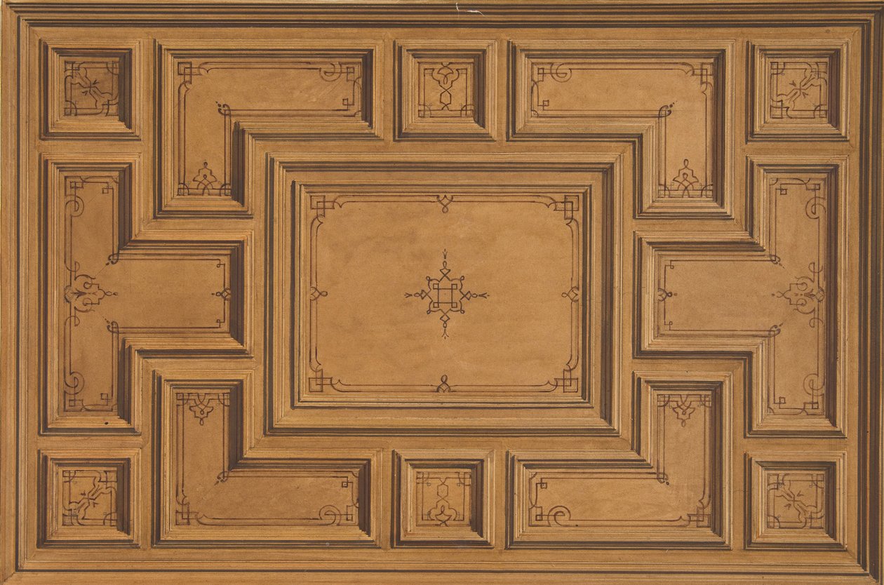 Design för ett dekorerat tak, 1840-97. Skapare: Jules-Edmond-Charles Lachaise, Eugène-Pierre Gourdet. av Jules Edmond Charles Lachaise and Eugène Pierre Gourdet