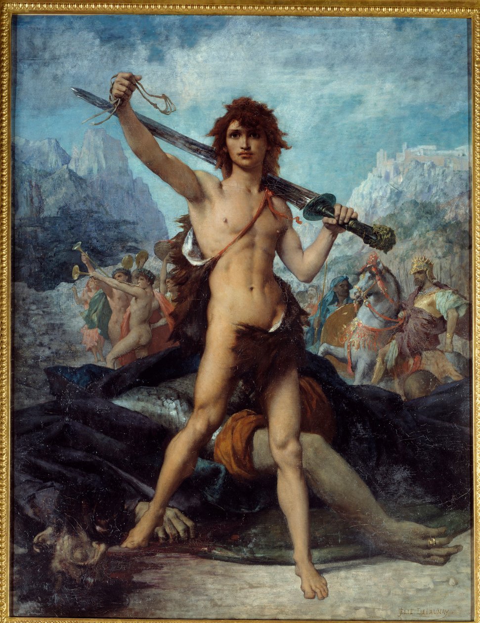 David triumferande. Målning av Jules Elie Delaunay (1828 - 1891) av Jules Elie Delaunay