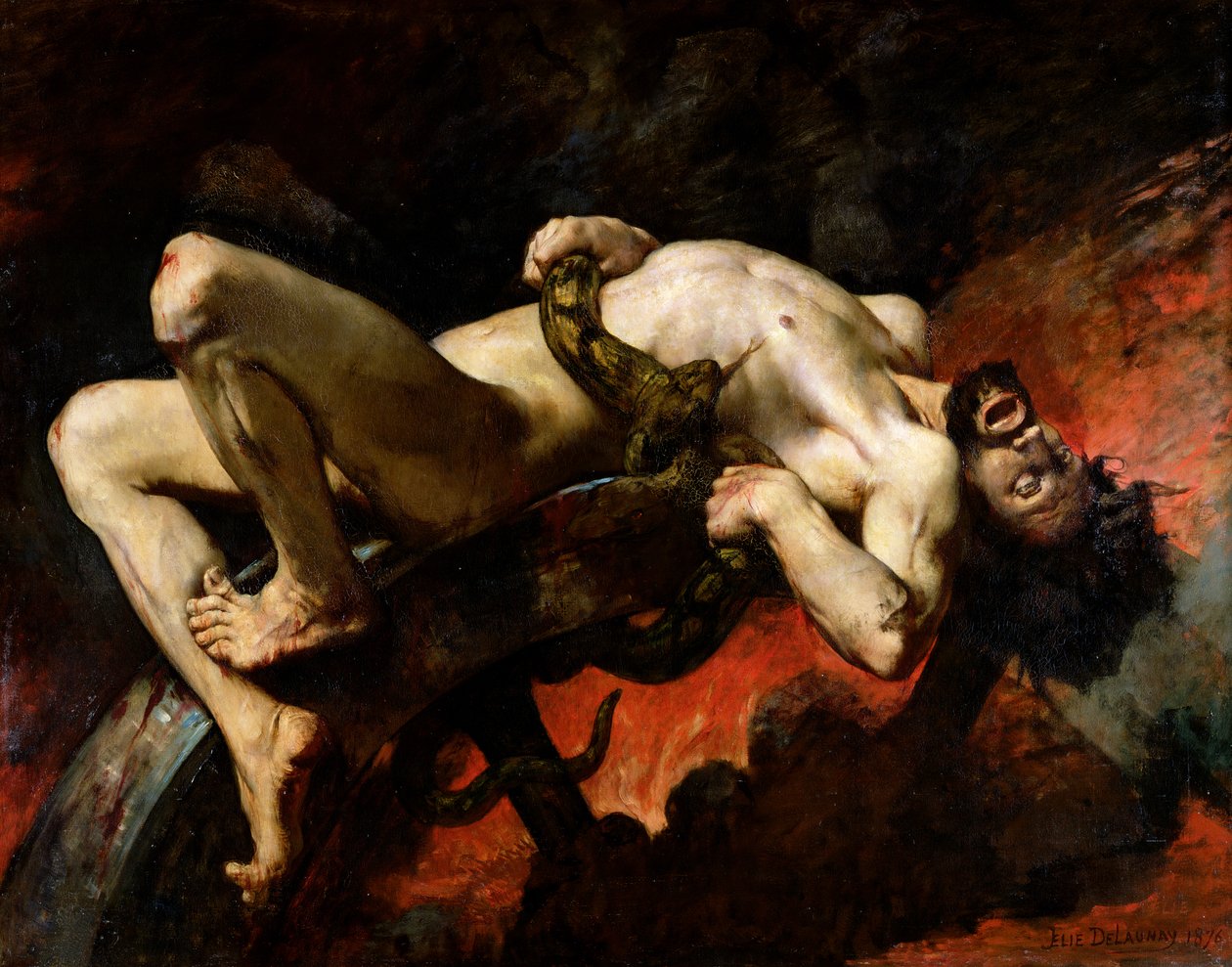 Ixion kastades in i Hades, 1876 av Jules Elie Delaunay