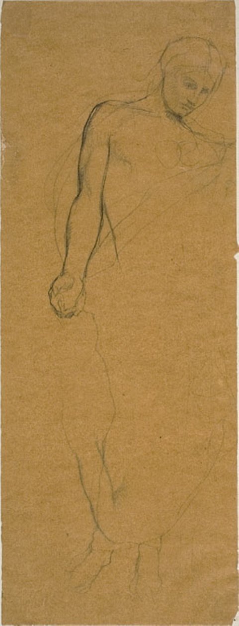 Studie av en stående draperad figur av Jules Elie Delaunay