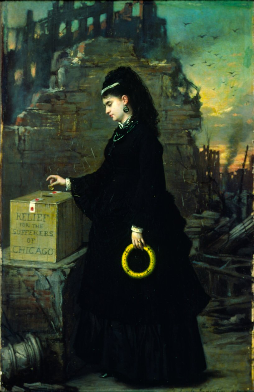 Lättnad för de lidande i Chicago, 1872 av Jules Emile Saintin