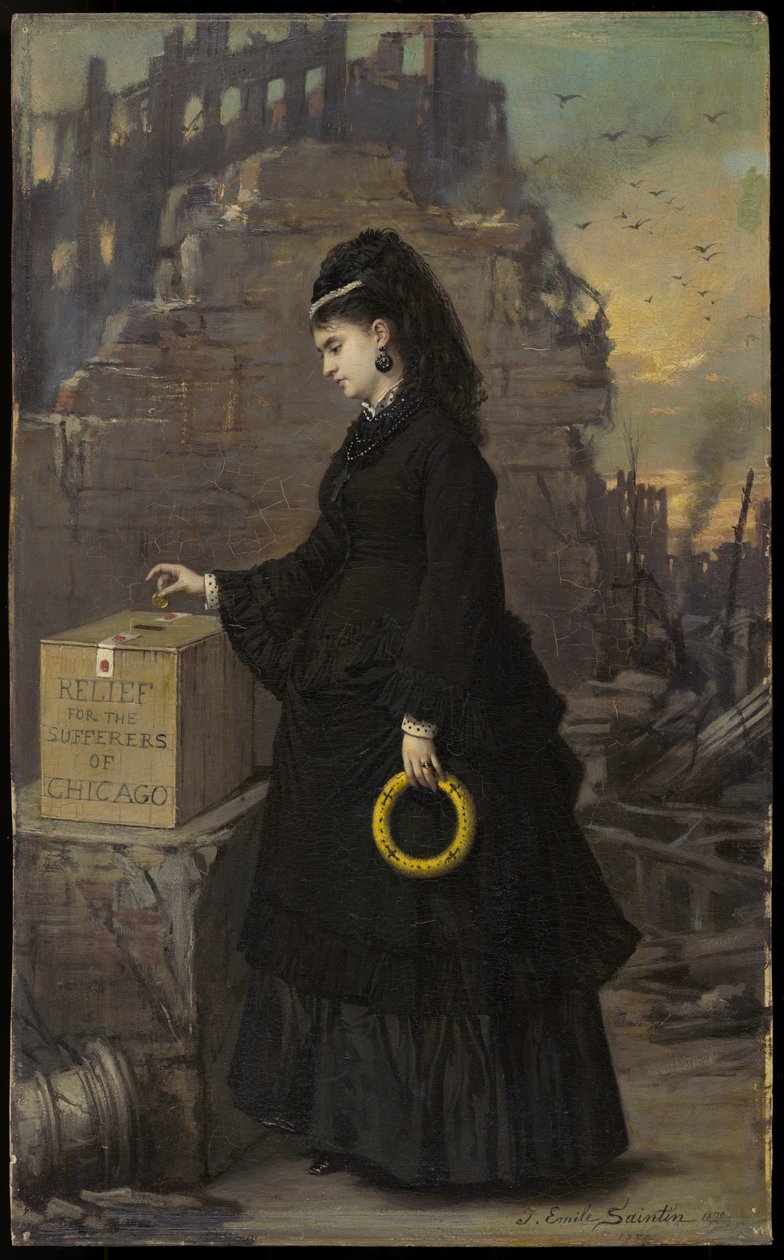Lättnad för de lidande i Chicago, 1872 av Jules Emile Saintin