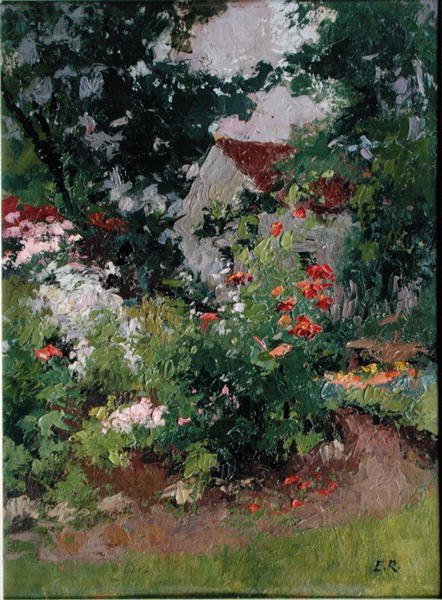 Studion på Romeny, hus och trädgård (matsal) av Jules Ernest Renoux