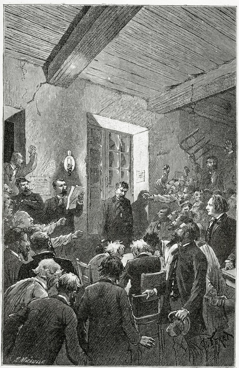 Spionen Hubert - illustration från Things seen, 1800-talet (bw-gravyr) av Jules Ferat