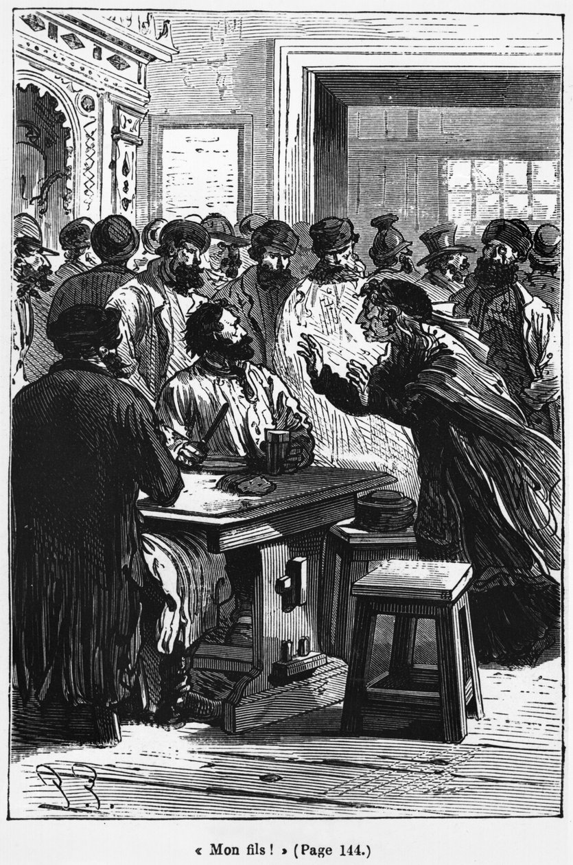 Min son! illustration ur "Michel Strogoff" av Jules Verne (1828-1905) graverad av Charles Barbant (d.1922) Paris, Hetzel av Jules Ferat