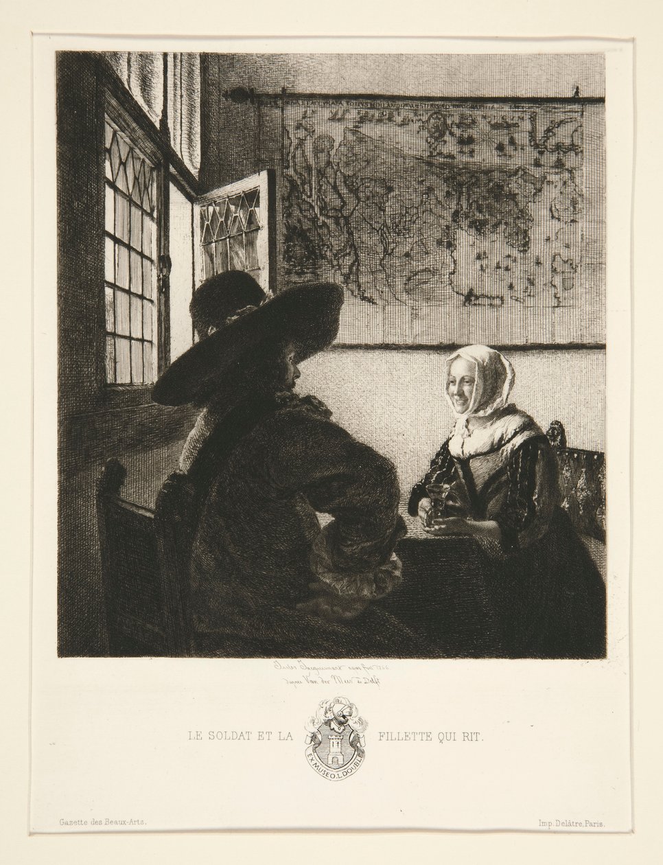 Soldaten och den skrattande flickan av Jules Ferdinand Jacquemart