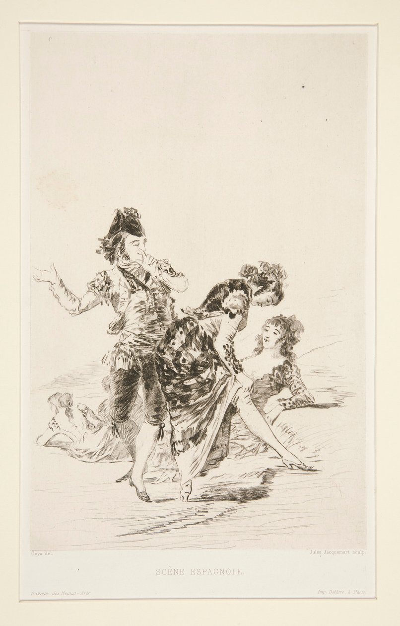 Sc?ne espagnole (spansk scen) av Jules Ferdinand Jacquemart