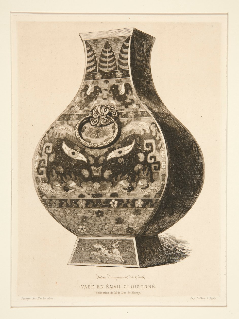 Cloisonne emaljvas av Jules Ferdinand Jacquemart
