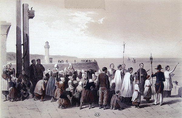 Välsignelse av havet vid Pollet, Dieppe av Jules Gaildrau