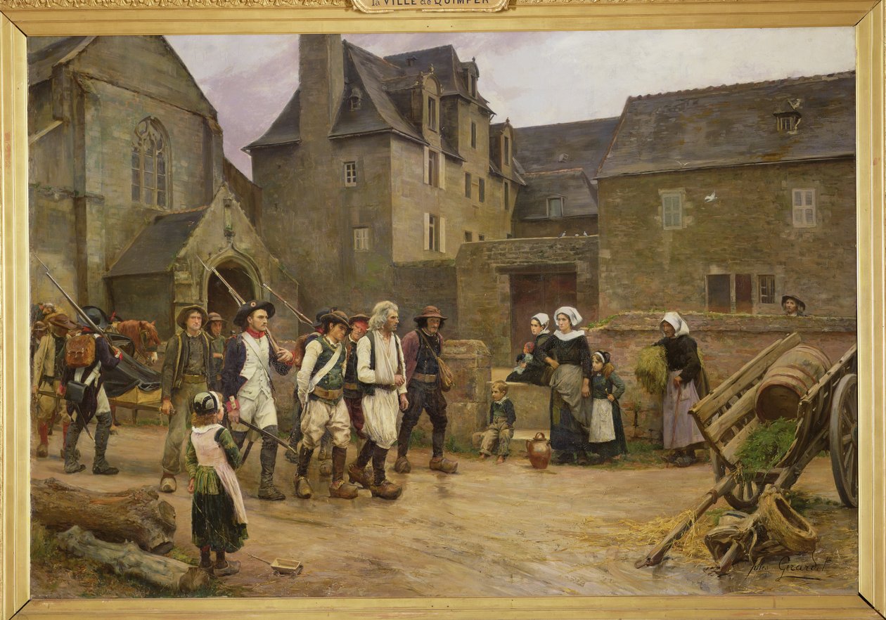 Revolutionärerna i Fouesnant samlades av nationalgardet 1792, ca 1886-87 (olja på duk) av Jules Girardet