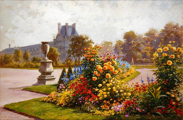 Tuilerierna, Paris (akvarell och kroppsfärg på papper) av Jules Girardet