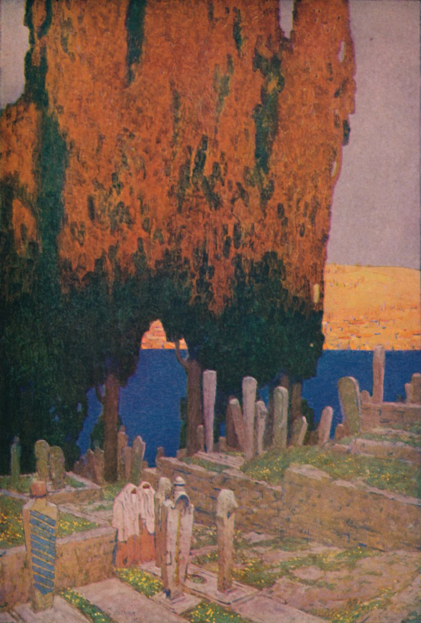 På kyrkogården i Eyub, på Gyllene hornet, 1913 av Jules Guerin