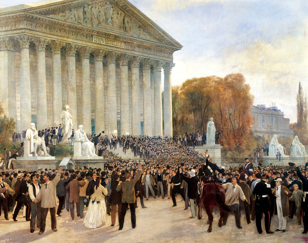Tillkännagivande av tredje republiken i Paris den 4 september av Jules and Guiaud Jacques Didier