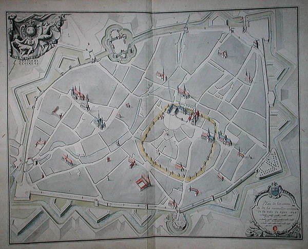 Plan över de gamla och nya stadsmurarna i Dijon av Jules Hardouin Mansart