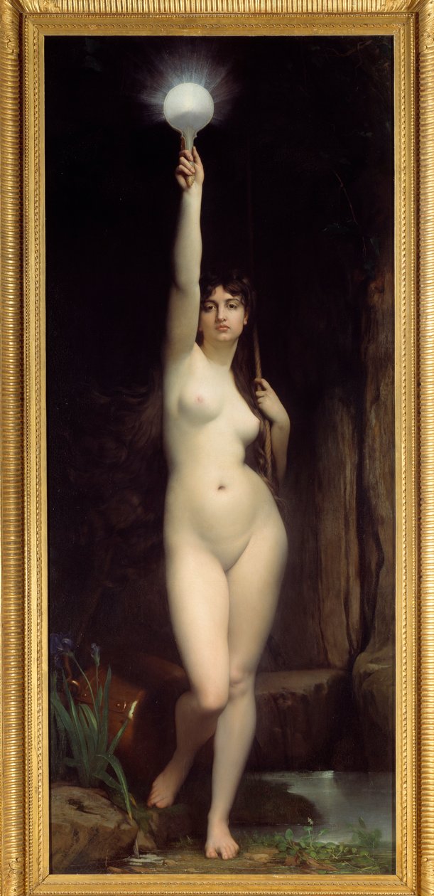 Sanningen. Personifiering av sanningen. Målning av Jules Lefebvre (1836-1911) av Jules Joseph Lefebvre