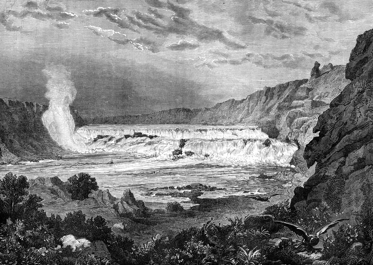 Grand Falls, Missouri River, USA, 1800-talet. av Jules Laurens