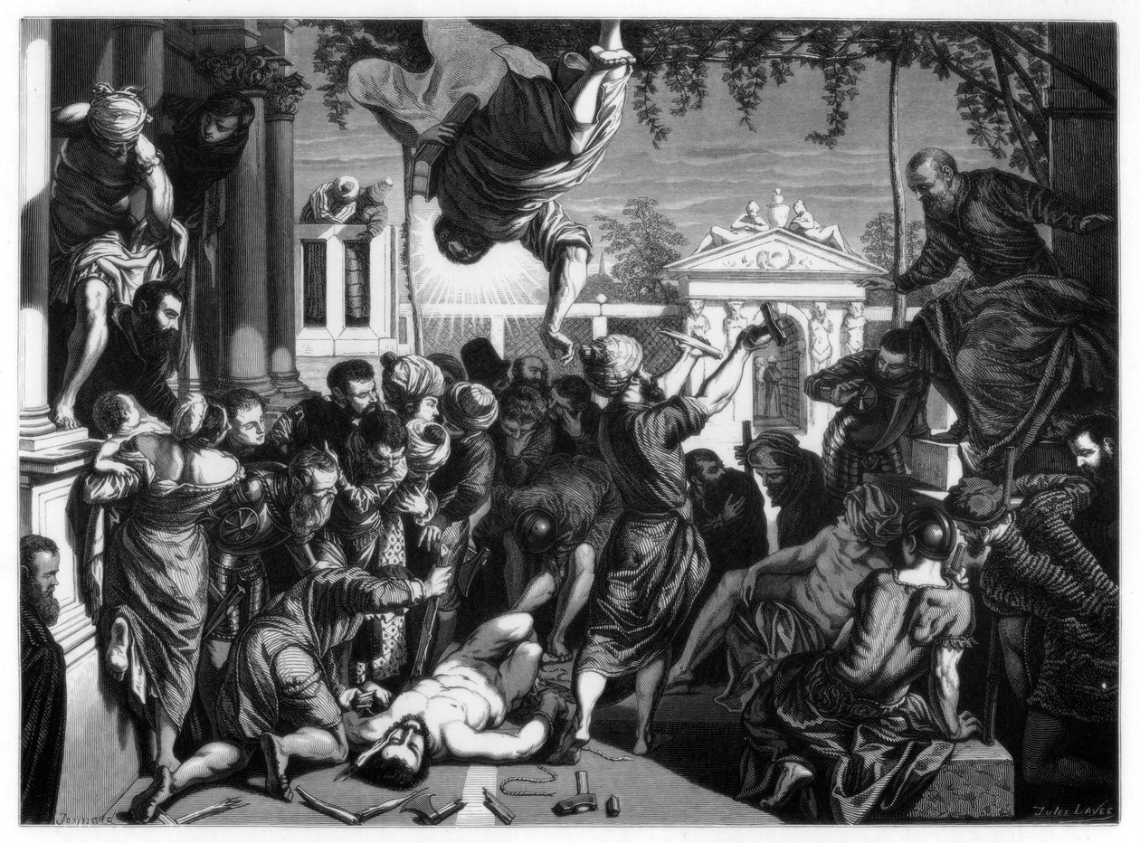 "Miraklet av Markus som befriar slaven", 1548 1870 av Jules Lavee