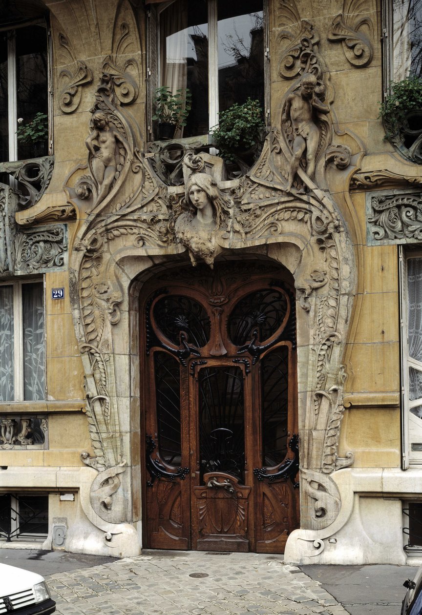 Art Nouveau: Ingångsporten till 29 avenue Rapp i det 7:e arrondissementet i Paris (foto) av Jules Lavirotte