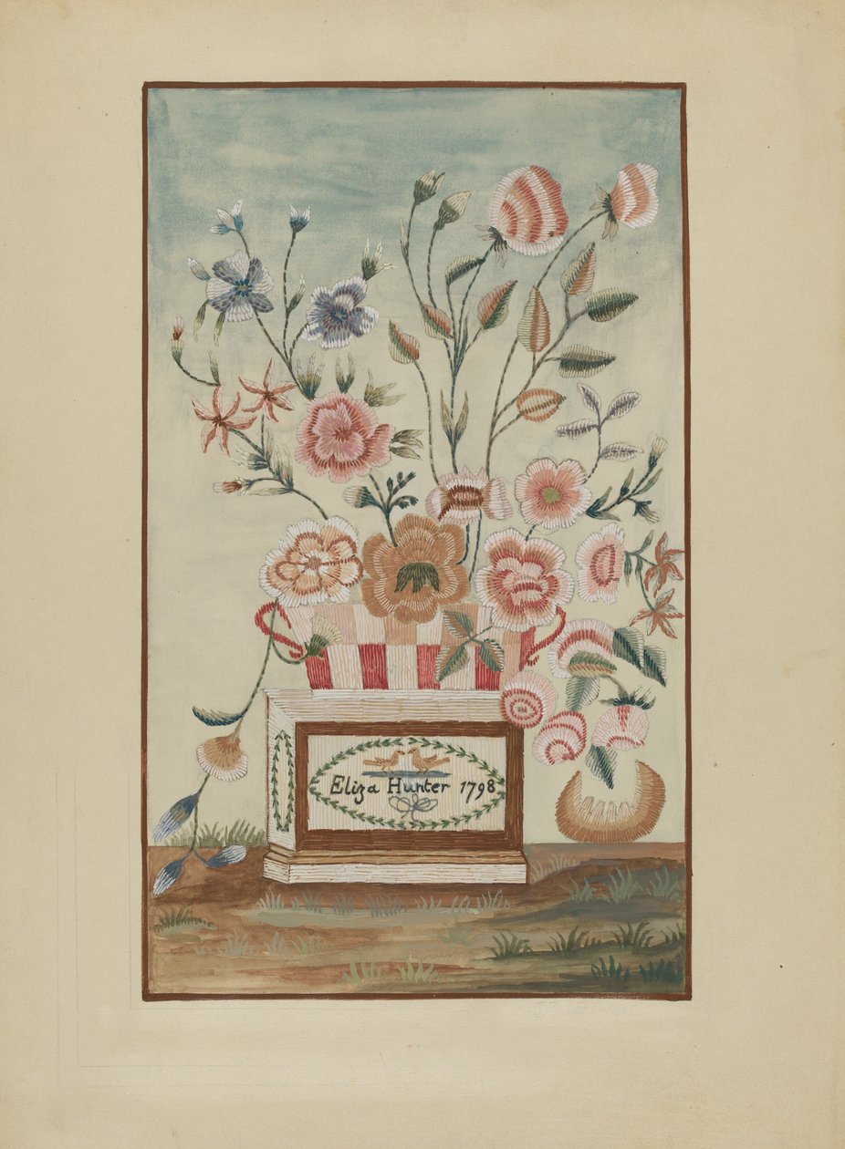 Broderad bild, ca. 1937. av Jules Lefevere