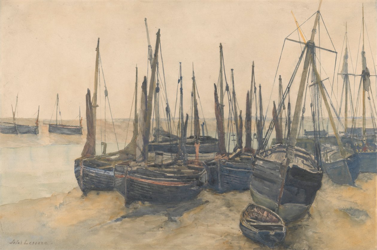 Fiskebåtar förtöjda av Jules Lessore