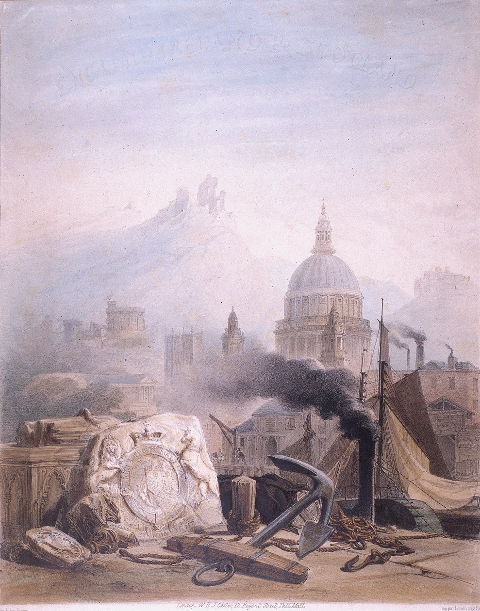 Montage av bilder med St Pauls, c1855 av Jules Louis Arnout