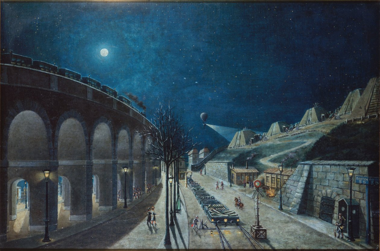 Viadukten och bastionen Point-du-Jour 35, mars 1870 av Jules Mary
