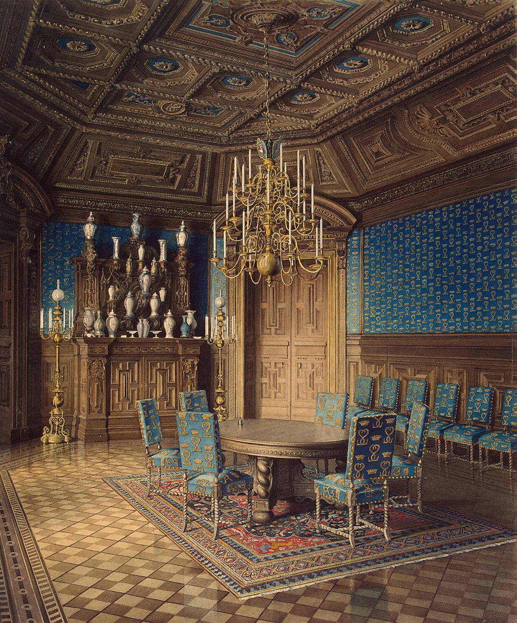 Stroganovpalatset i Sankt Petersburg. Matsal, 1860-tal av Jules Mayblum
