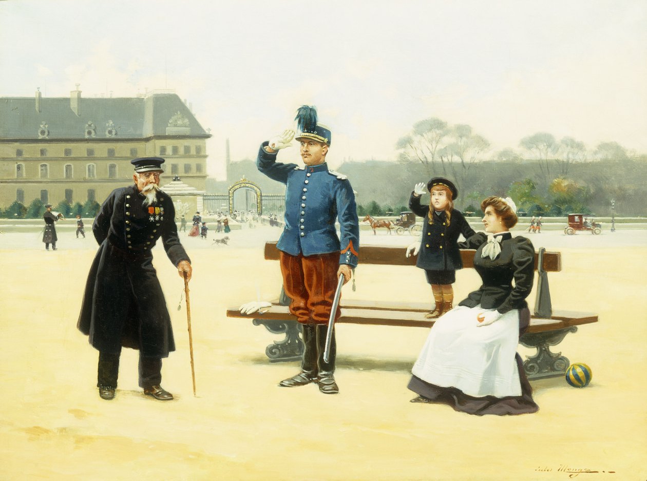 The Salute (olja på duk) av Jules Monge