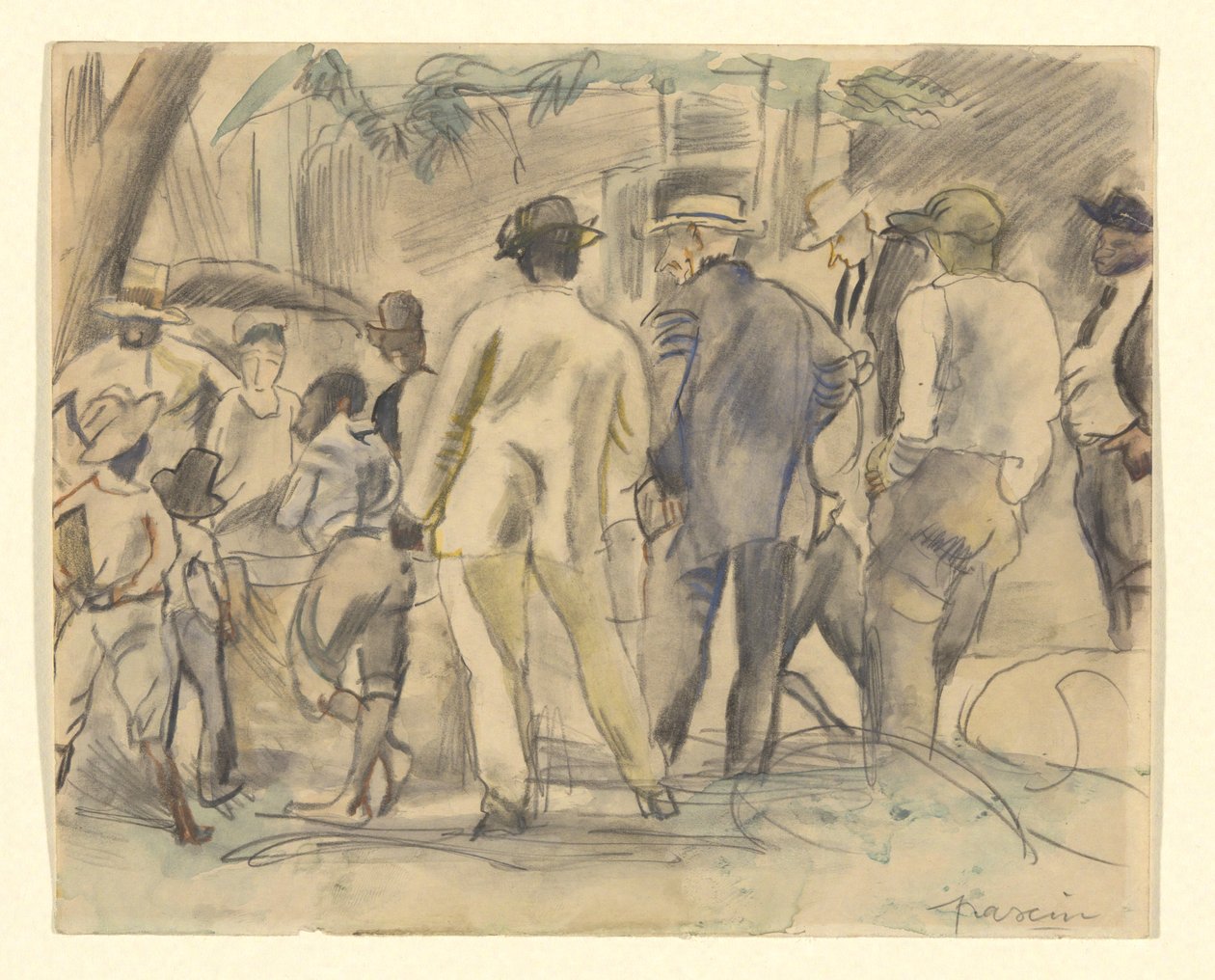 Folkmassa, Charleston av Jules Pascin