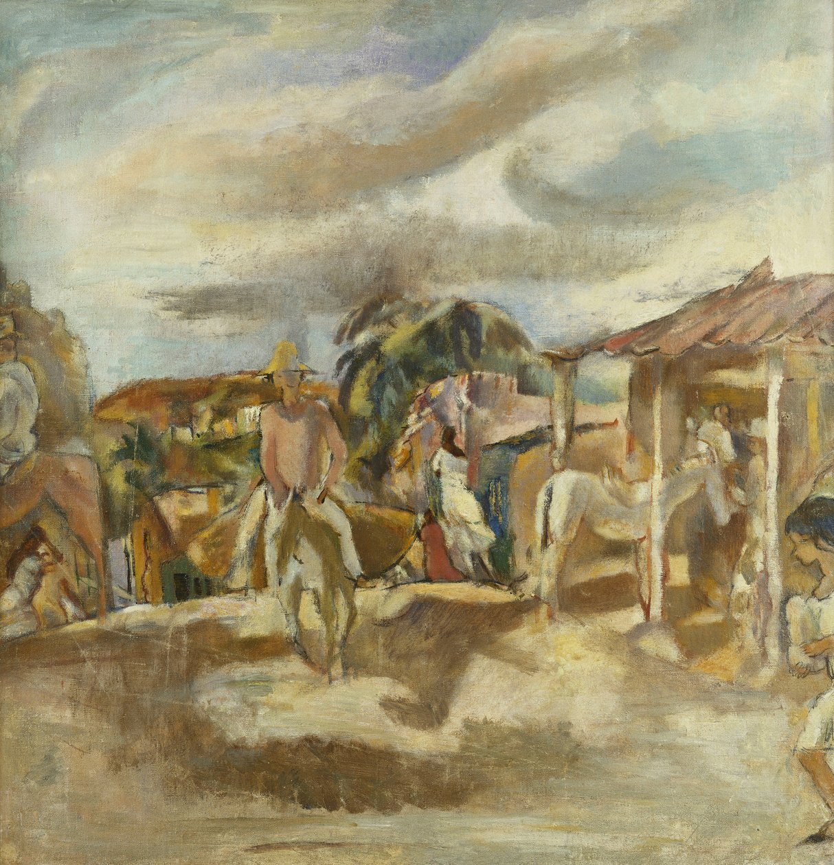 kubansk by; Cuban Village, ca 1917-1918 av Jules Pascin