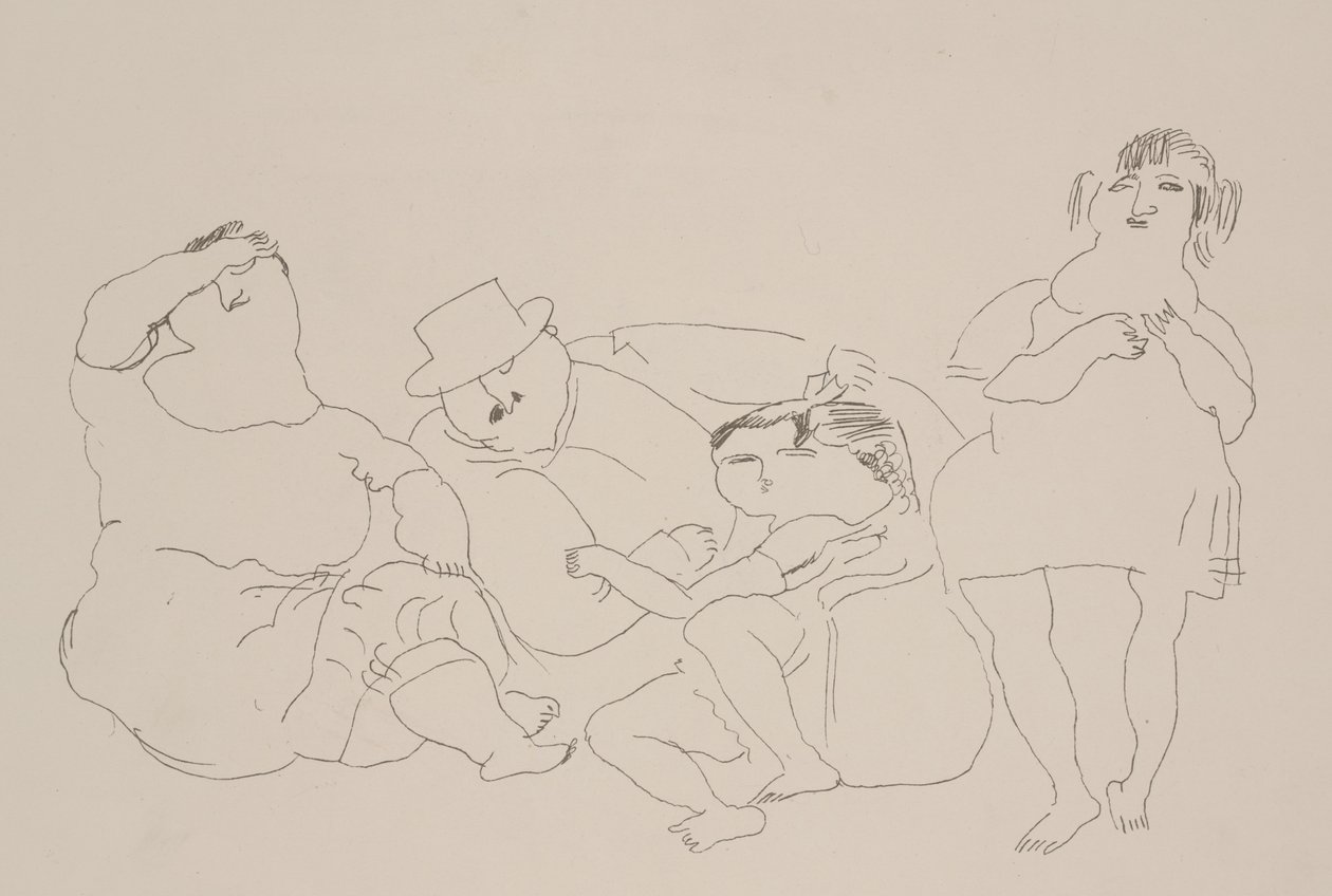 Familj, ca 1923-25 (litografi) av Jules Pascin