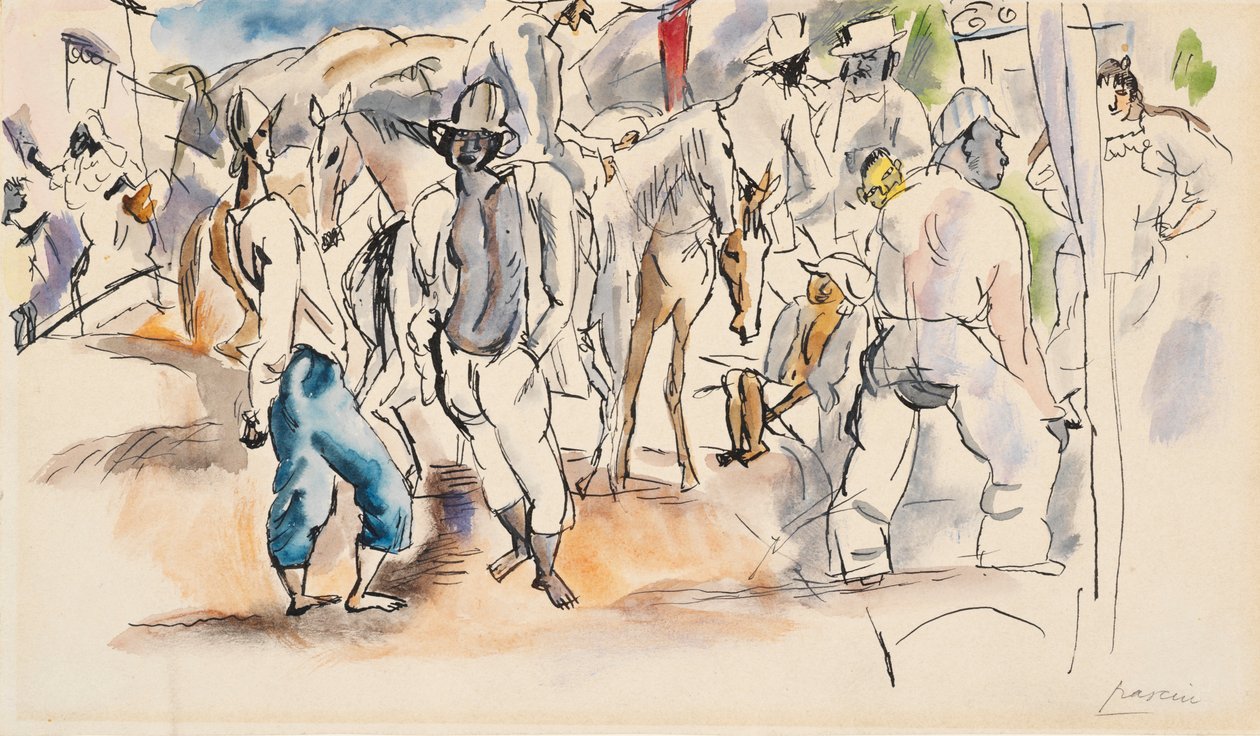 Figurer och hästar av Jules Pascin