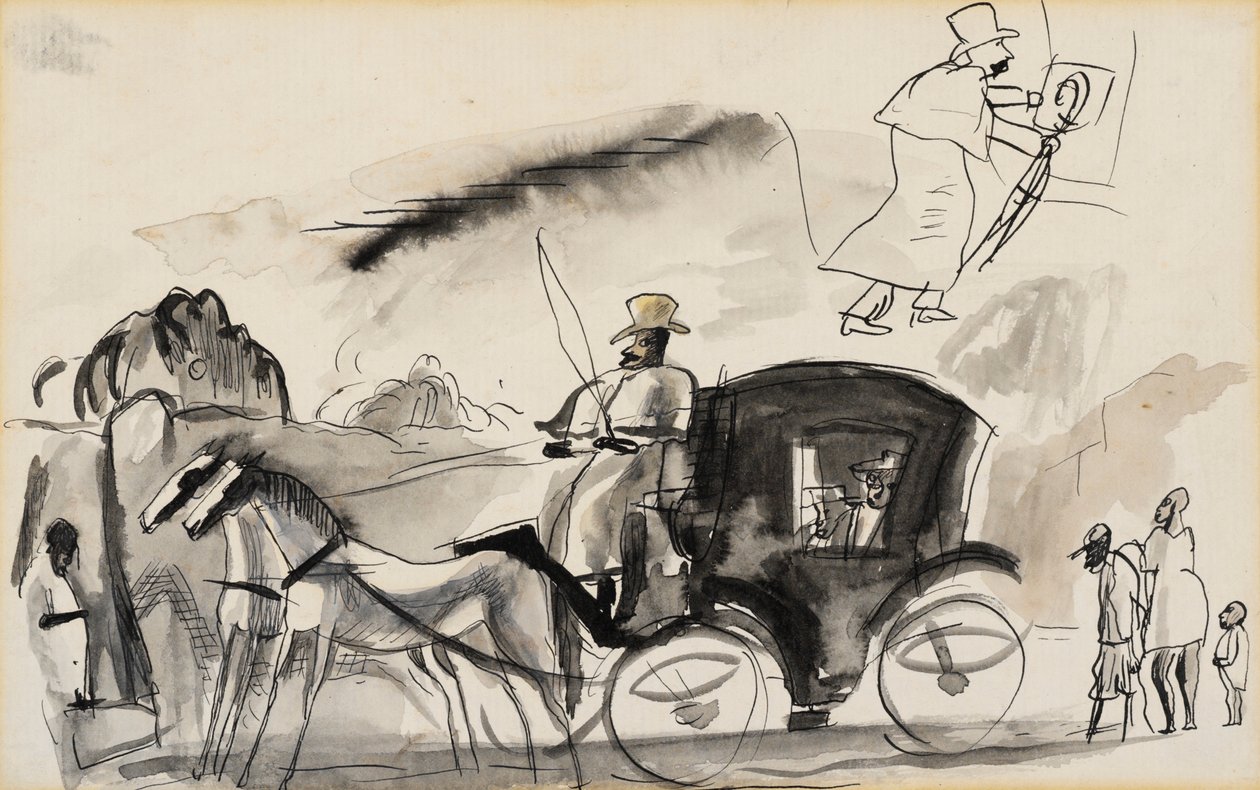 Figurer med Cab av Jules Pascin