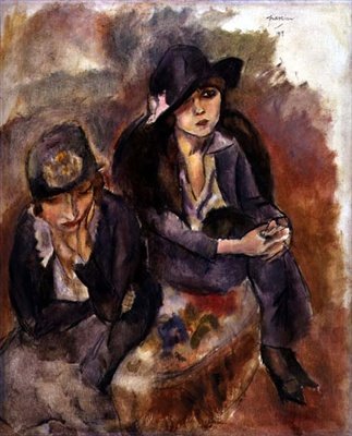Hermine David och en vän av Jules Pascin