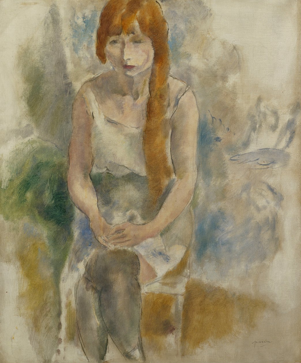 Modell Sittande; Modell Assis, av Jules Pascin