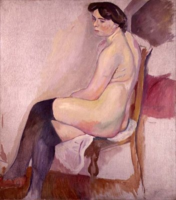 Naken med svarta strumpor, ca 1906 (olja på duk) av Jules Pascin