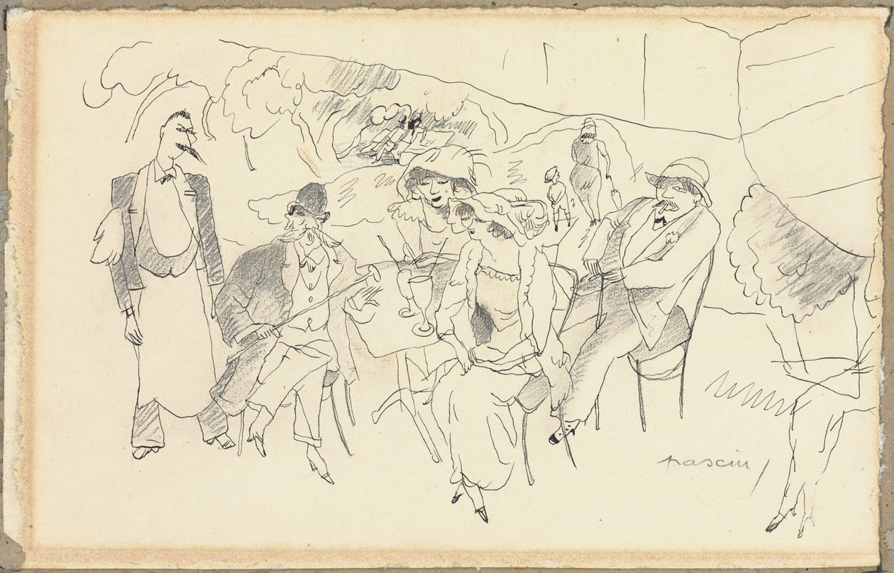 Scen av figurer av Jules Pascin