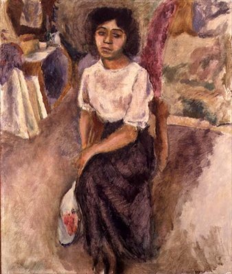 Sittande kvinna, ca 1915 (olja på duk) av Jules Pascin