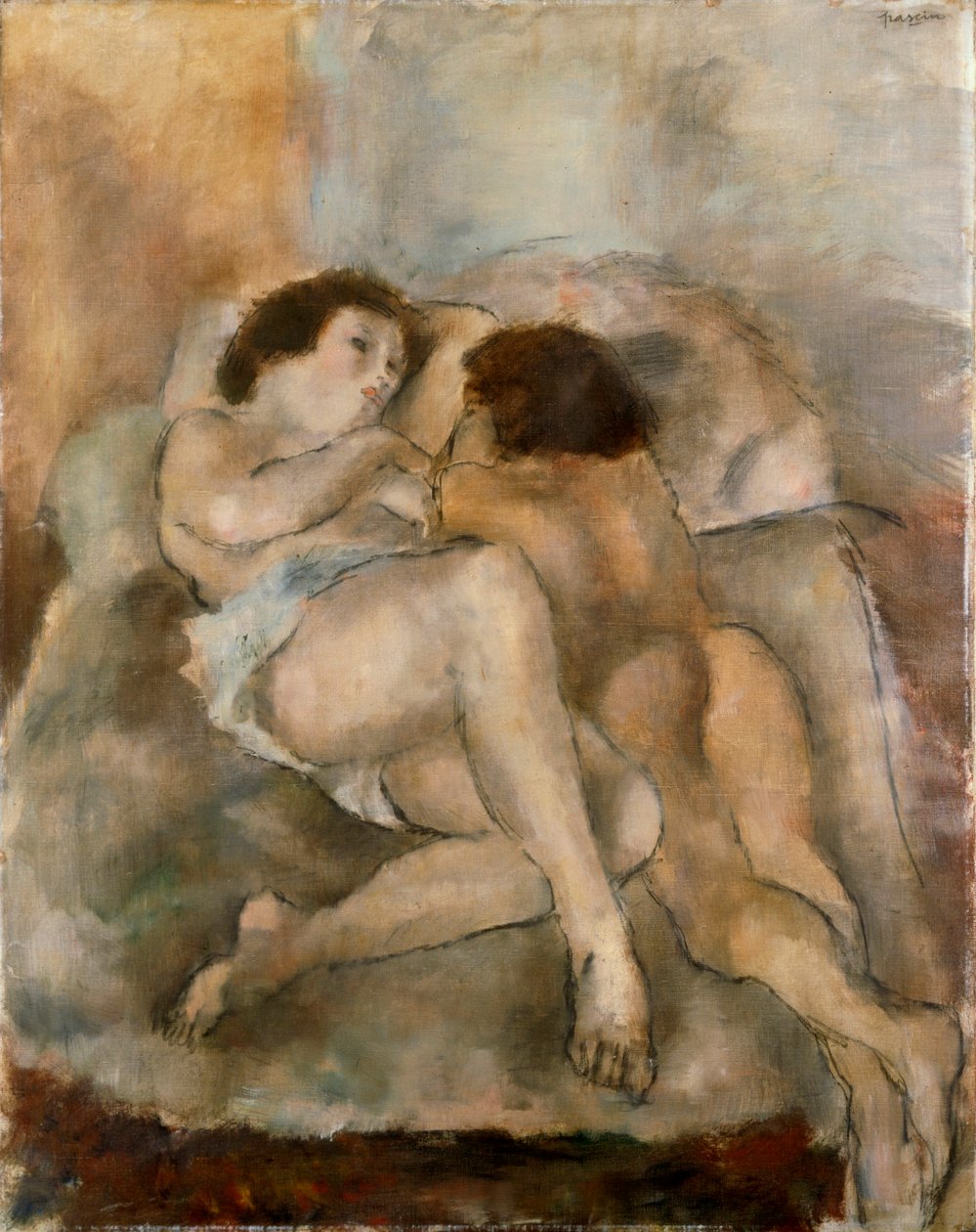 Två nakenstudier av Jules Pascin