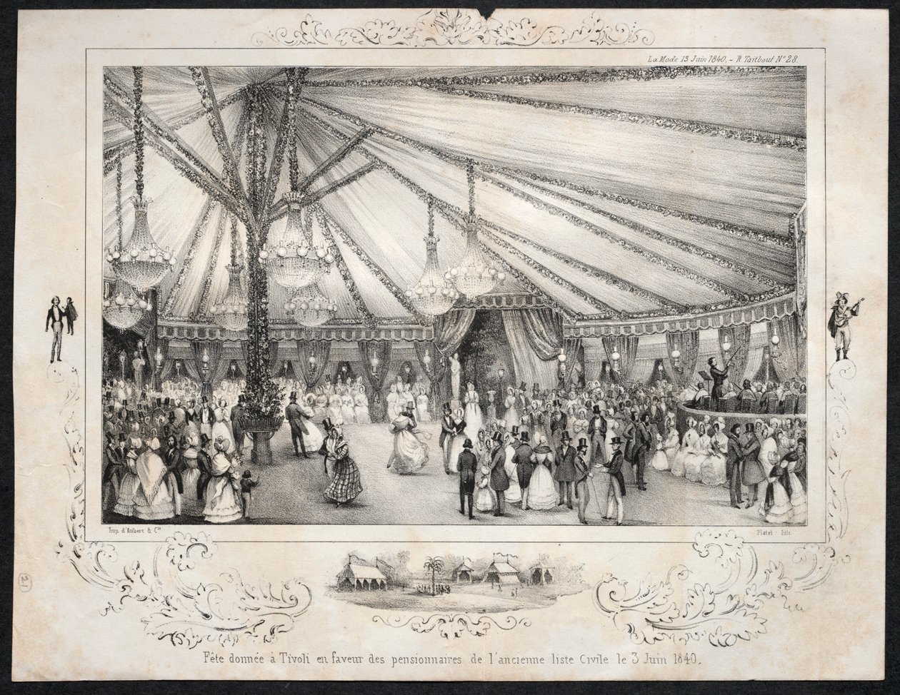 Fest gavs i Tivoli till förmån för invånarna på den gamla borgerliga listan den 3 juni 1840 1840. av Jules Platier