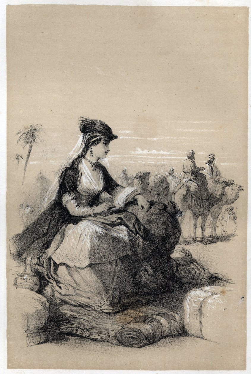 Porträtt av Lady Mary (Marie) Wortley Montagu (Wortley-Montagu) (26 maj 1689 - 21 augusti 1762), brittisk författare. av Jules and Raunheim Hermann David