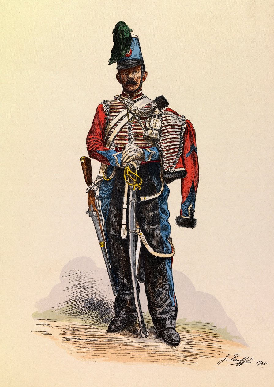 Porträtt av en brigadgeneralhusar av Jules Rouffet (1862-1931) cirka 1845, privat samling av Jules Rouffet