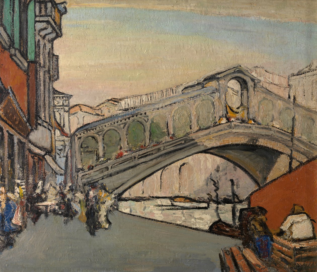 Rialtobron i Venedig av Jules Schmalzigaug