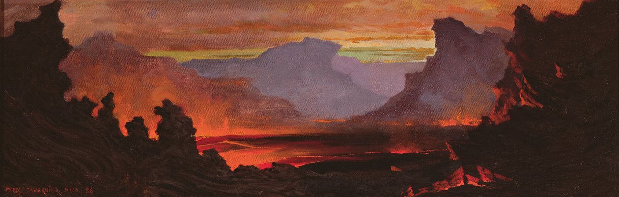 Hilo Volcano, Hawaii, 1886 av Jules Tavernier