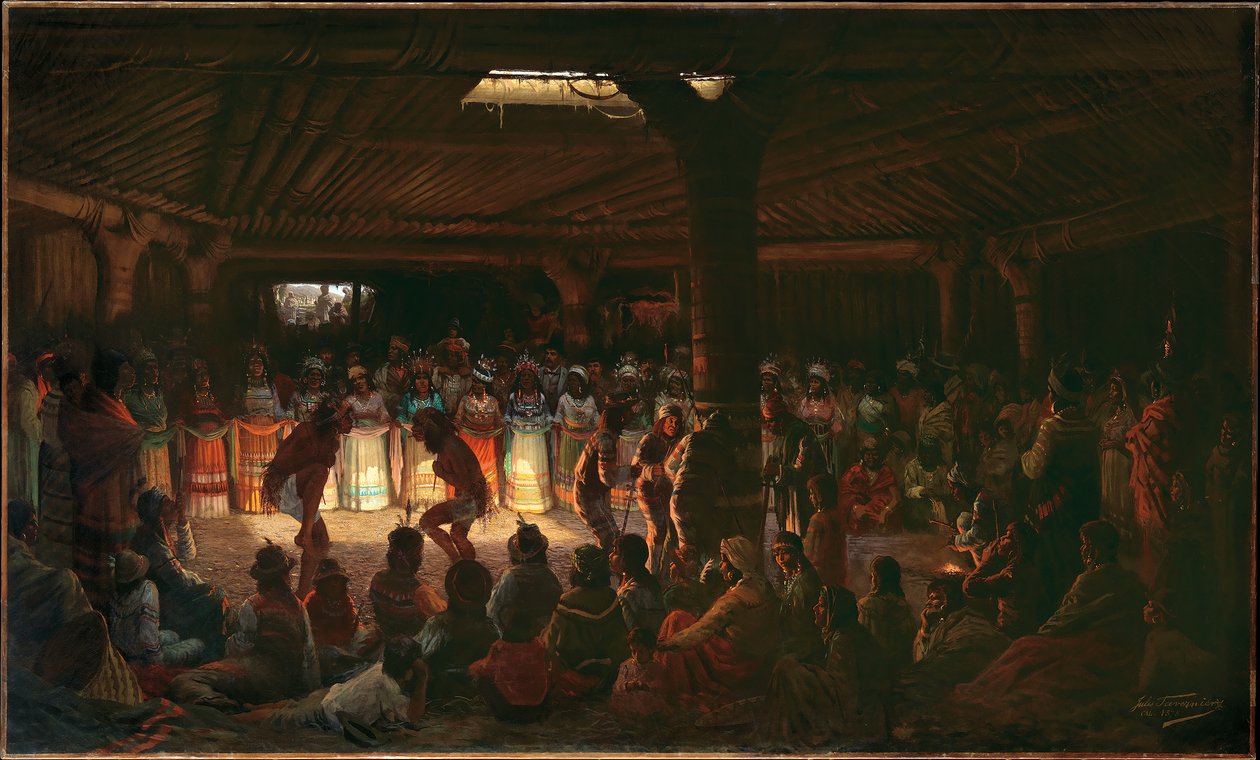 Dans i ett underjordiskt Roundhouse vid Clear Lake, Kalifornien av Jules Taverniers