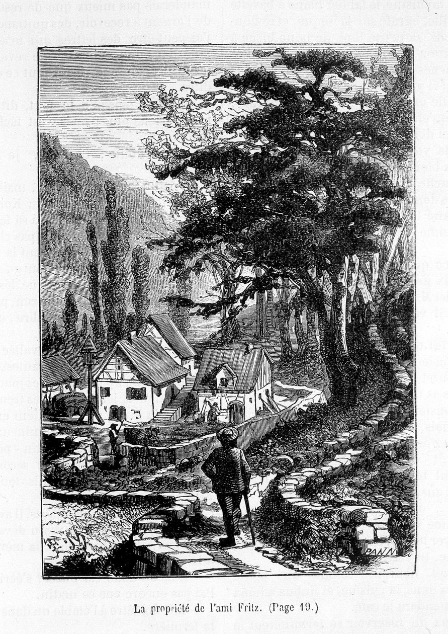 Vännen Fritz egendom - i "Vännen Fritz", av Erckmann-Chatrian, ill. av Théophile Schuler av Jules Theophile (after) Schuler