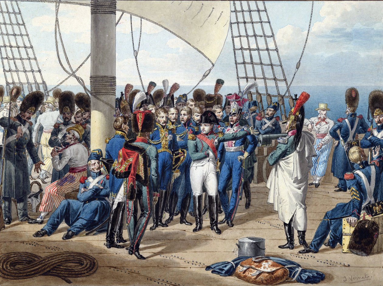 Napoleon återvänder från ön Elba - Vernet, Jules (1792-1843) - 1815 - Akvarell på papper - 26,2x34,7 - Privat samling av Jules Vernet
