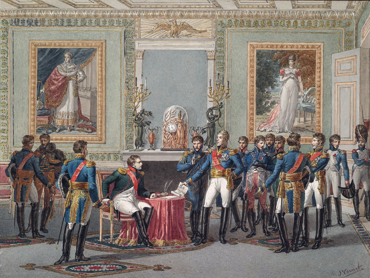 Abdikationen av Napoleon i Fontainebleau den 11 april 1814 av Jules Vernet