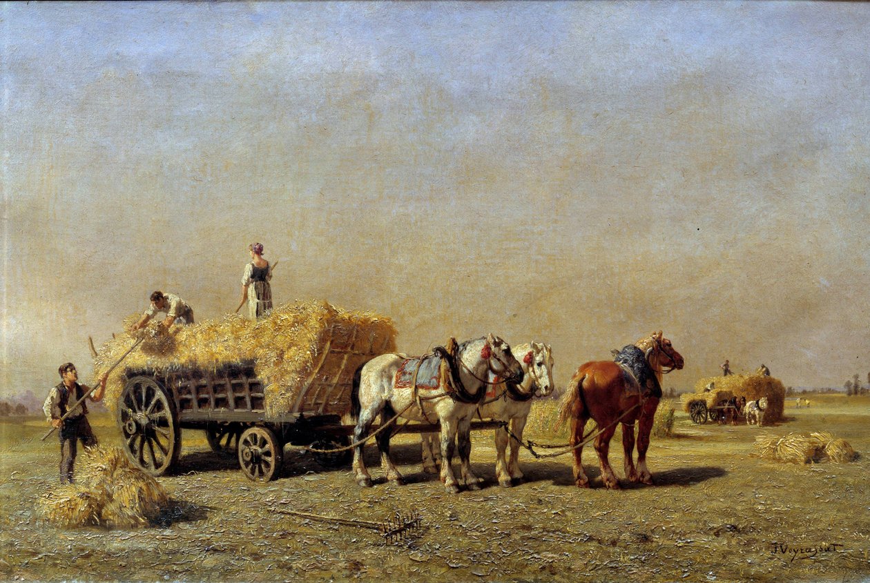 The Reapers Detail of a Painting av Jules Veyrassat (1828-1893) Reims Museum of Fine Arts från 1800-talet av Jules Veyrassat